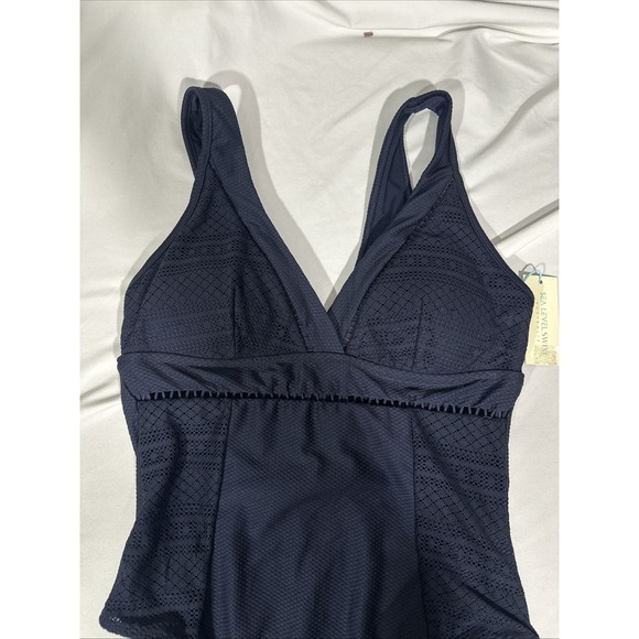 NWT $140 Sea Level [ 12 US ] Cross Front One-Piece Swimsuit in Night Sky #7014‎ - Picture 4 of 11